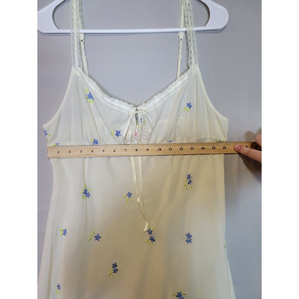 Y2K Victorias Secret Floral Long Slip Dress Large Cottagecore Coquette Prairie - Picture 12 of 16